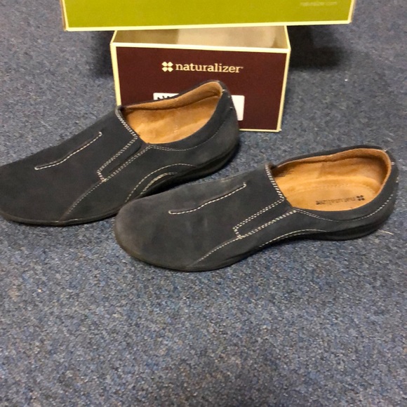 Naturalizer Navy Suede Loafers - Picture 3 of 4